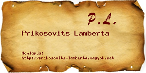 Prikosovits Lamberta névjegykártya